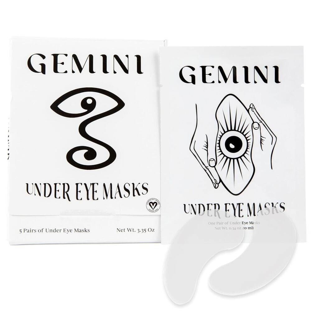 Gemini 5PK Under Eye Masks Reduce Dark Circles Puffy Eyes Bags Wrinkles Vegan